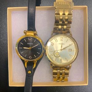 Two fossil watches with extra links